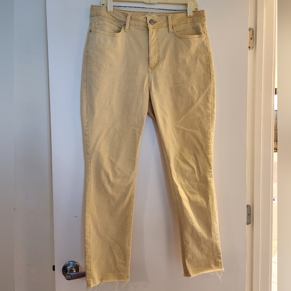 Pale Yellow Skinny Leg Jeans